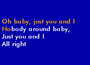 Oh baby, just you and I
Nobody around he by,

Just you and I

All rig hi