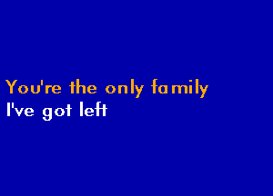 You're the only fa mily

I've got left