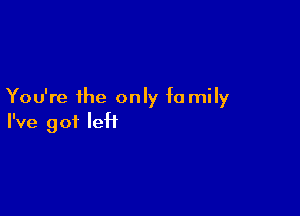 You're the only fa mily

I've got left