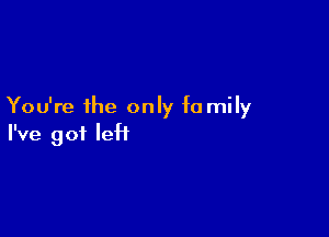 You're the only fa mily

I've got left