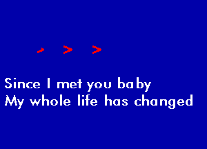 Since I met you baby
My whole life has changed