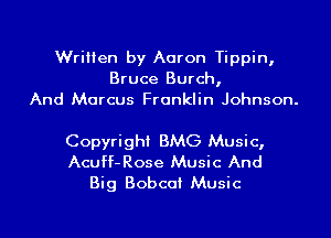 Written by Aaron Tippin,
Bruce Burch,
And Marcus Franklin Johnson.

Copyright BMG Music,
Acuff-Rose Music And
Big Bobcat Music