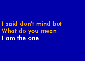 I said don't mind but

What do you mean
I am the one