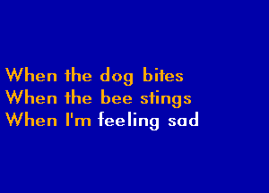 When the dog bites

When the bee stings
When I'm feeling sad