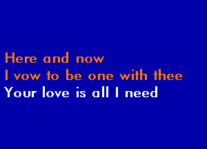 Here 0 nd now

I vow to be one with thee
Your love is all I need