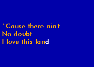 Cause there ain't

No doubt

I love this land