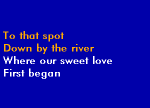 To that spot
Down by ihe river

Where our sweet love
First began