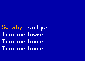 So why don't you

Turn me loose
Turn me loose
Turn me loose