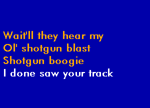 Waif they hear my
0 shotgun blast

Shotgun boogie
I done saw your track