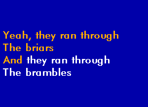 Yeah, they ran through
The briars

And they ran through
The brambles