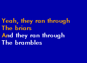 Yeah, they ran through
The briars

And they ran through
The brambles
