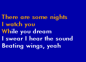 There are some nights
I watch you

While you dream
I swear I hear the sound
Beating wings, yeah