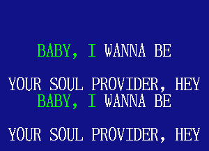 BABY, I WANNA BE

YOUR SOUL PROVIDER, HEY
BABY, I WANNA BE

YOUR SOUL PROVIDER, HEY