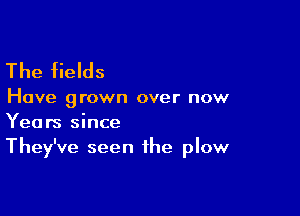 The fields

Have grown over now

Years since
They've seen the plow