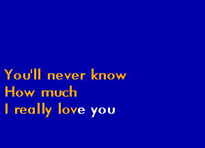 You'll never know
How much
I really love you