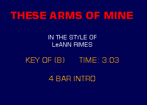 IN THE STYLE 0F
LeANN RIMES

KEY OFEBJ TIME 3108

4 BAR INTRO
