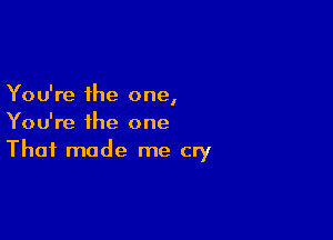 You're the one
I

You're the one
That made me cry