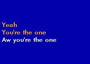 Yeah

You're the one
Aw you're the one