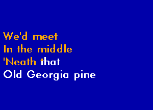 We'd meet
In the middle

'Neafh that
Old Georgia pine