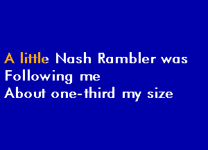 A lime Nash Rambler was
Following me

About one-ihird my size