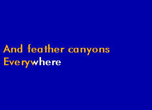 And feather canyons

Eve rywhere
