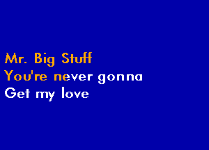 Mr. Big StuH

You're never gonna
Get my love