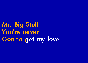 Mr. Big StuH

You're never
Gonna get my love