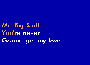 Mr. Big StuH

You're never
Gonna get my love