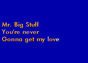 Mr. Big StuH

You're never
Gonna get my love