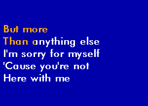 But more
Than onyihing else

I'm sorry for myself
'Cause you're not
Here with me