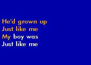 He'd grown up
Just like me

My boy was
Just like me