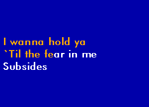 I wanna hold ya

xTil the fear in me

Subsides