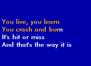 You live, you learn
You crash and burn

Ifs hit or miss
And ihafs the way if is