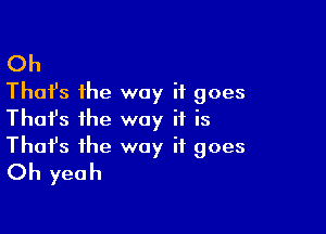 Oh
Thafs the way it goes

Thafs the way it is
That's the way it goes
Oh yeah