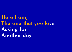 Here I am,
The one that you love

Asking for
Another day