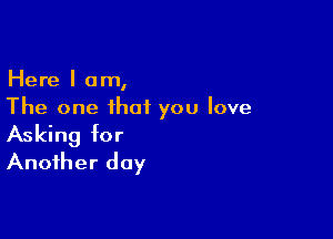 Here I am,
The one that you love

Asking for
Another day