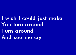 I wish I could just make
You turn around

Turn around
And see me cry