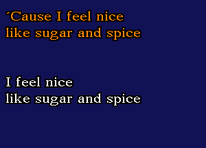 'Cause I feel nice
like sugar and spice

I feel nice
like sugar and spice
