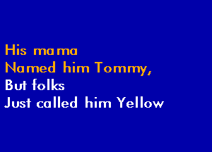 His mama
Named him Tommy,

Buf folks

Just called him Yellow