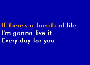 If there's a breath of life

I'm gonna live it
Every day for you