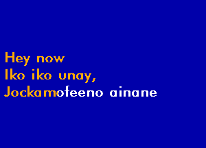 Hey now

Iko iko unay,
Jockamofeeno oinane