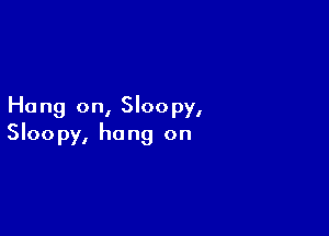 Ha ng on, Sloo py,

Sloopy, hang on