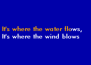 Ifs where the water flows,

Ifs where the wind blows
