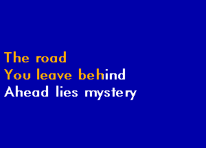 The road

You leave behind
Ahead lies mystery