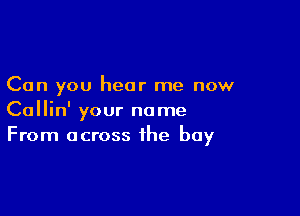 Can you hear me now

Callin' your name
From across the bay