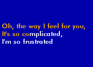 Oh, the way I feel for you,

HJs so complicated,
I'm so frustrated