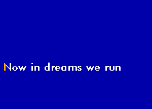 Now in dreams we run