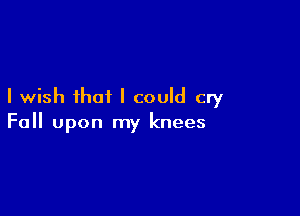 I wish that I could cry

Fall Upon my knees