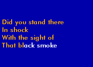 Did you stand there
In shock

With the sight of
That black smoke