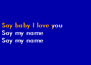 Say be by I love you

Say my name
Say my name